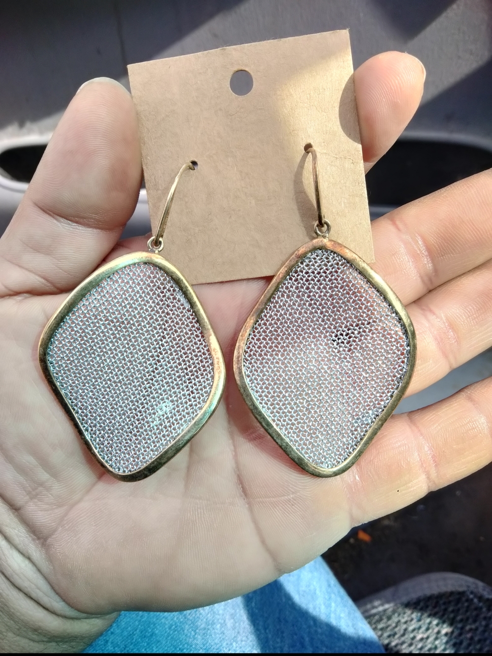 Gold-Plated 925 Sterling Silver Mesh Drop Earrings - Women Jewelry Earrings